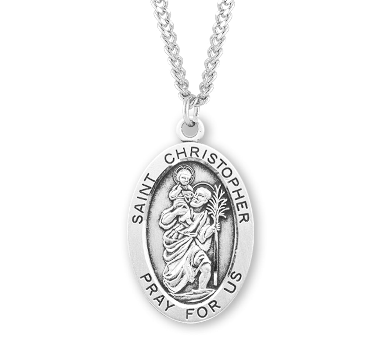 St. Christopher Sterling Silver Medal Necklace