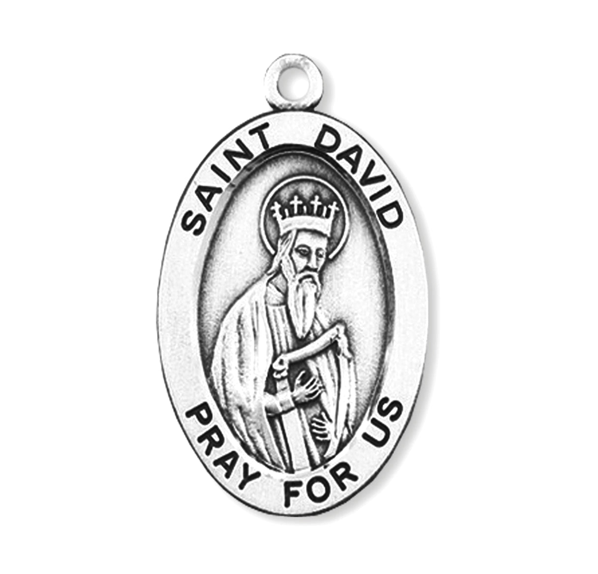 St. David Sterling Silver Medal Necklace