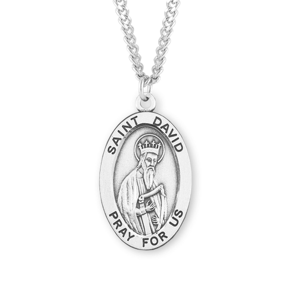 St. David Sterling Silver Medal Necklace