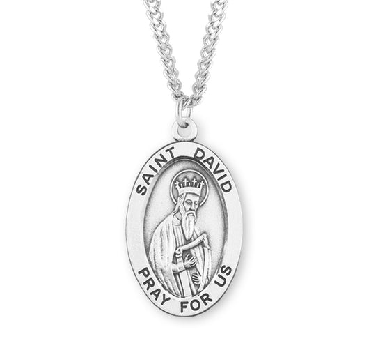 St. David Sterling Silver Medal Necklace