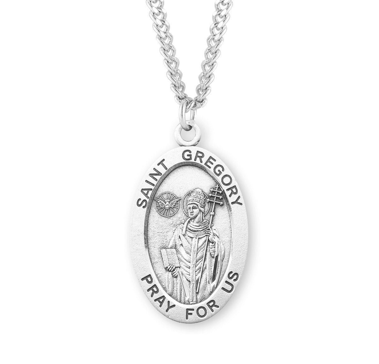 St. Gregory Sterling Silver Medal Necklace