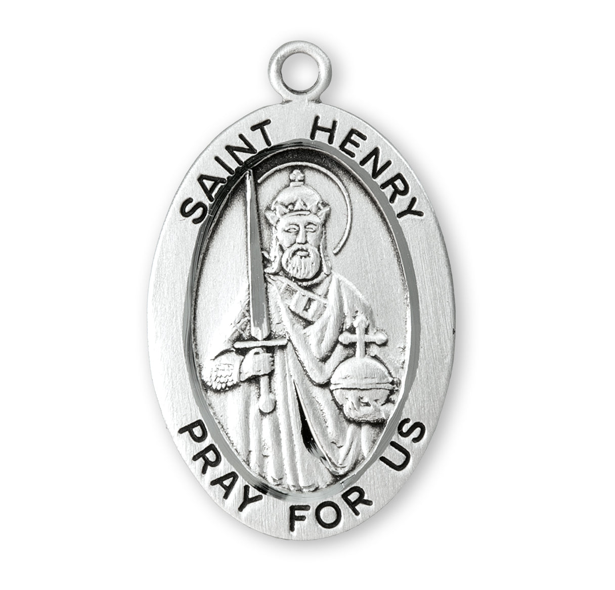 St. Henry Sterling Silver Medal Necklace