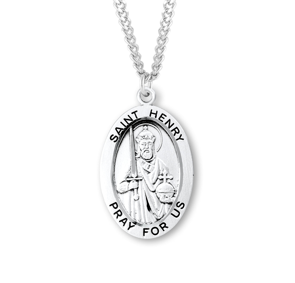 St. Henry Sterling Silver Medal Necklace