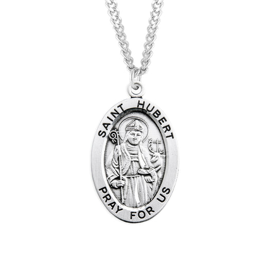 St. Hubert Sterling Silver Medal Necklace