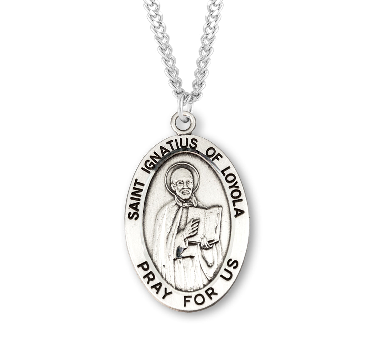 St. Ignatius of Loyola Sterling Silver Medal Necklace