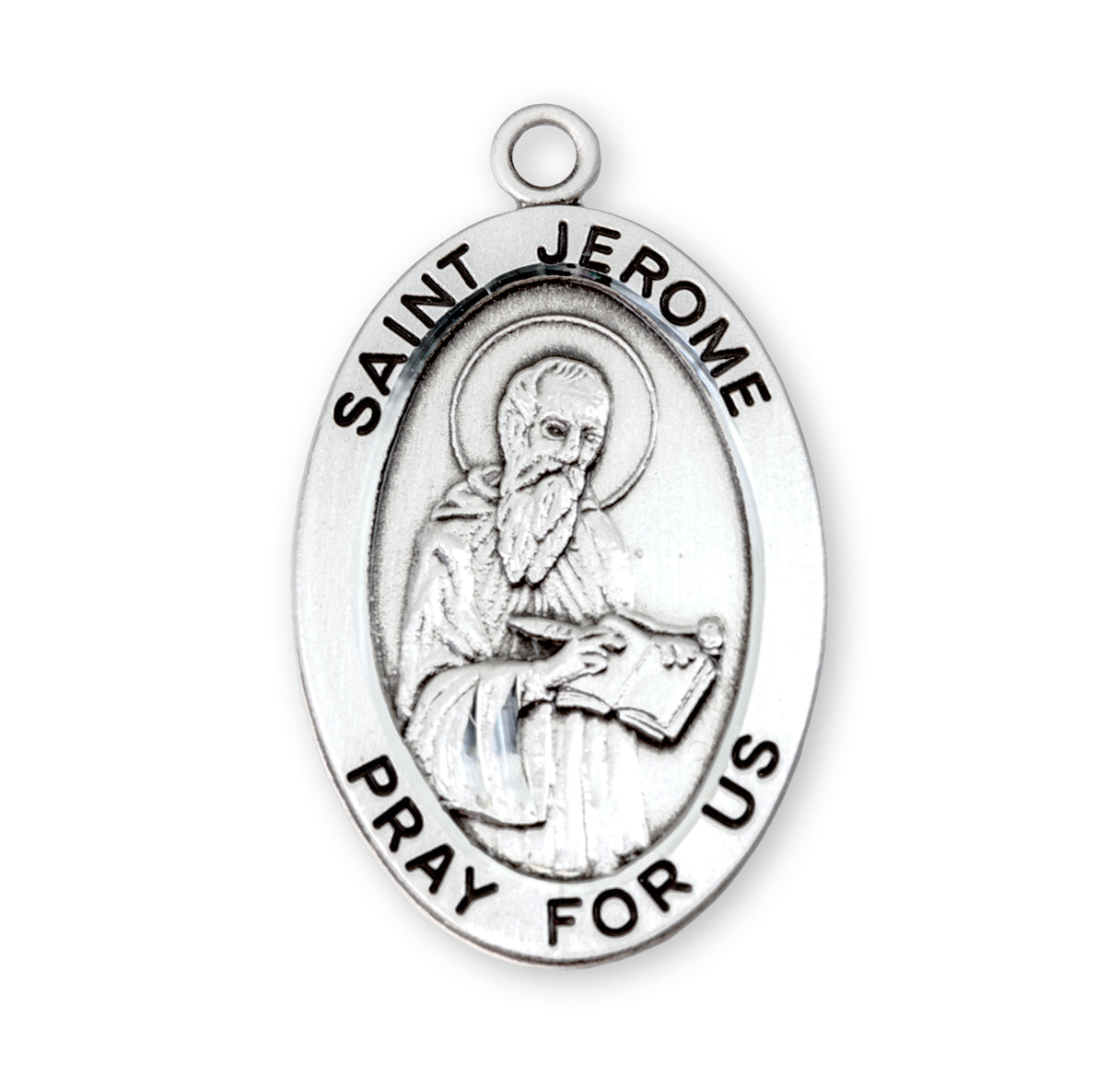 St. Jerome Sterling Silver Medal Necklace