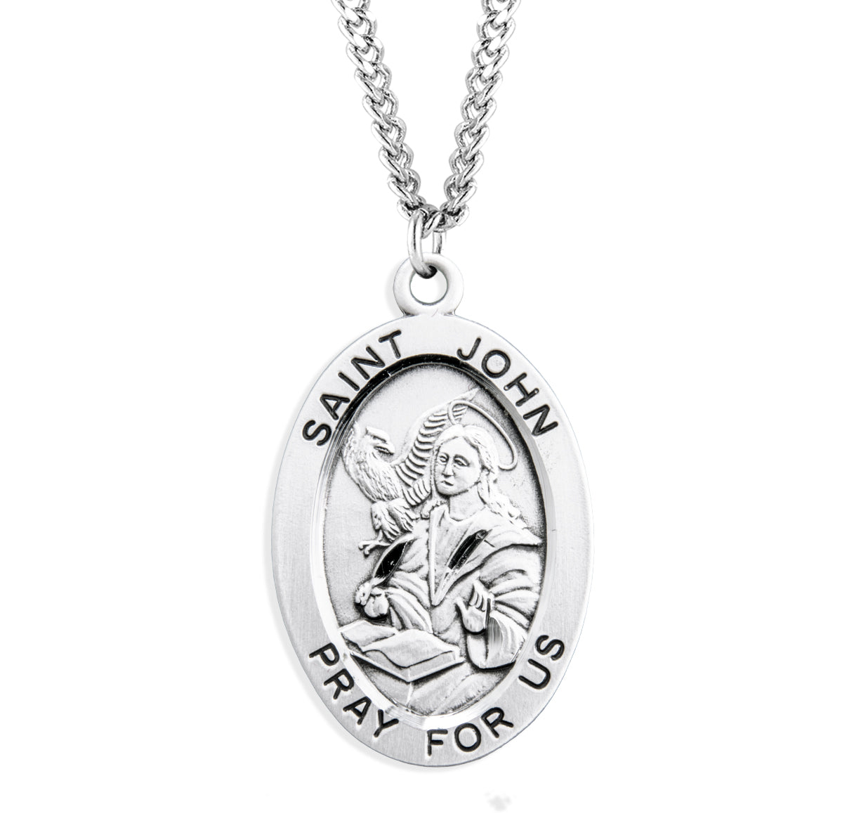 St. John the Evangelist Sterling Silver Medal Necklace