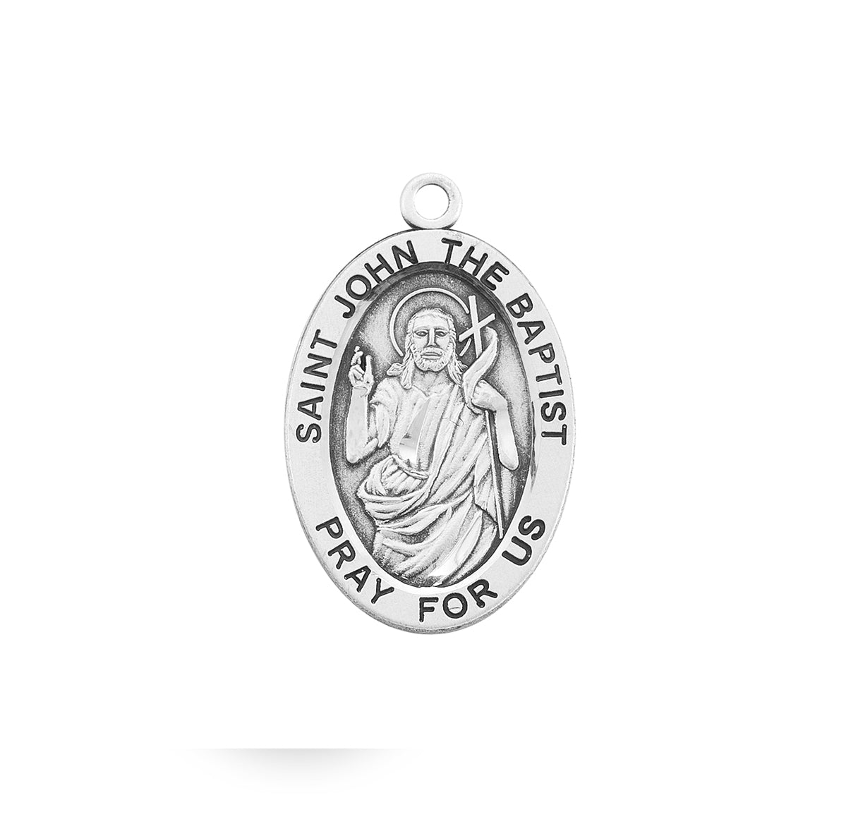 St. John the Baptist Sterling Silver Medal Necklace