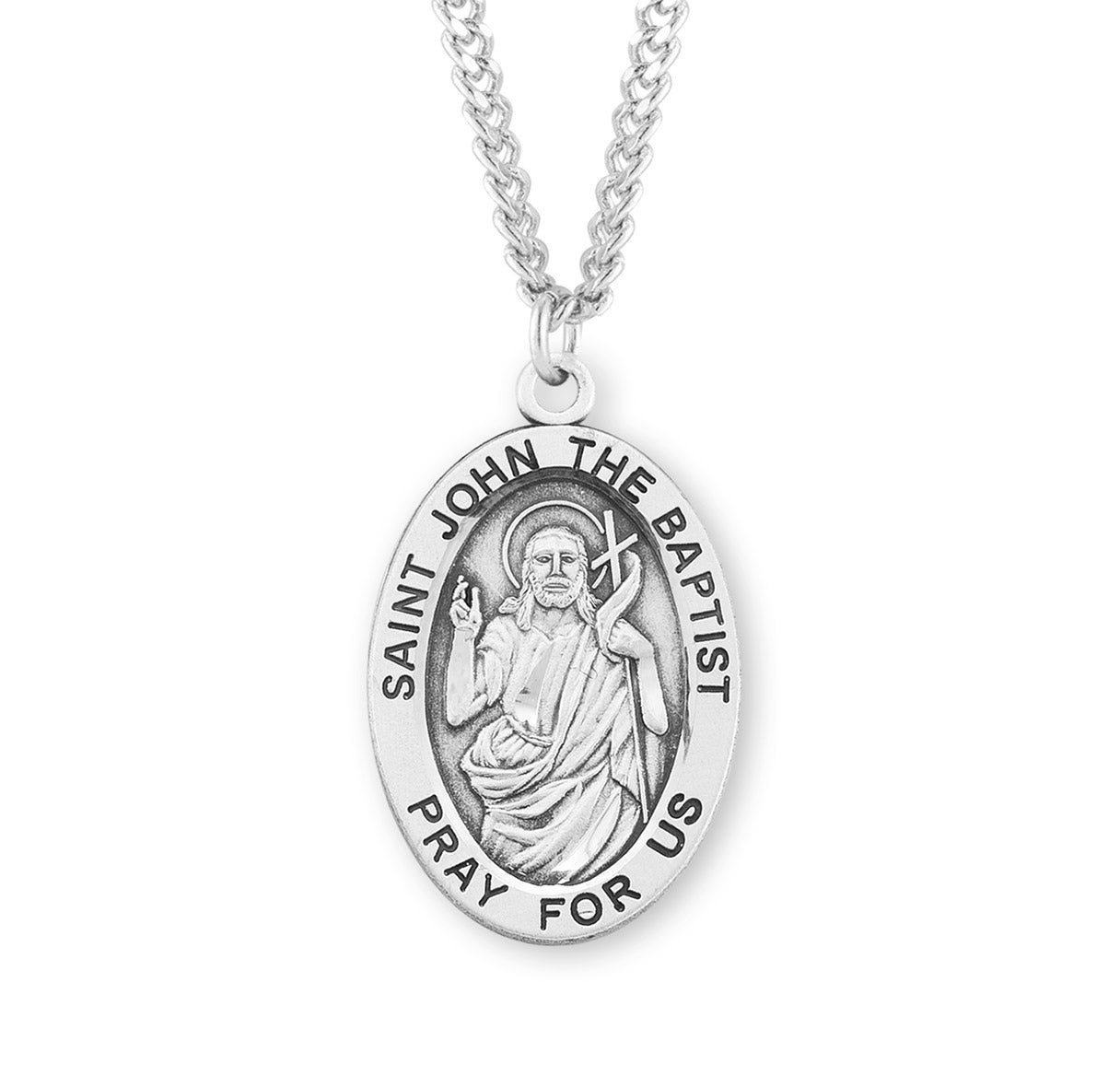 St. John the Baptist Sterling Silver Medal Necklace