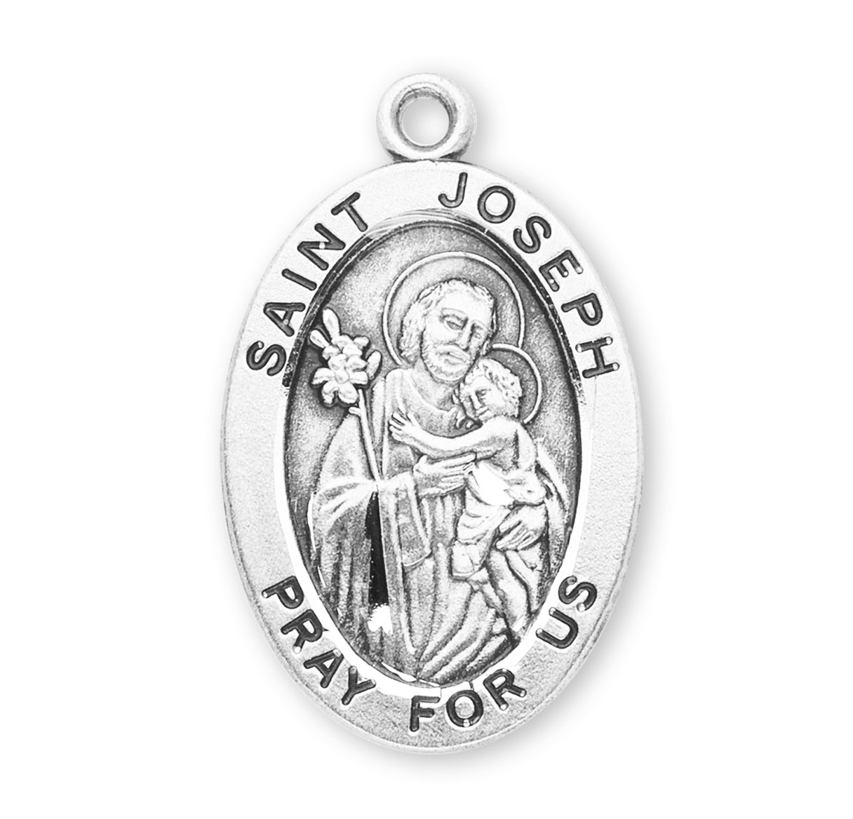 St. Joseph Sterling Silver Medal Necklace