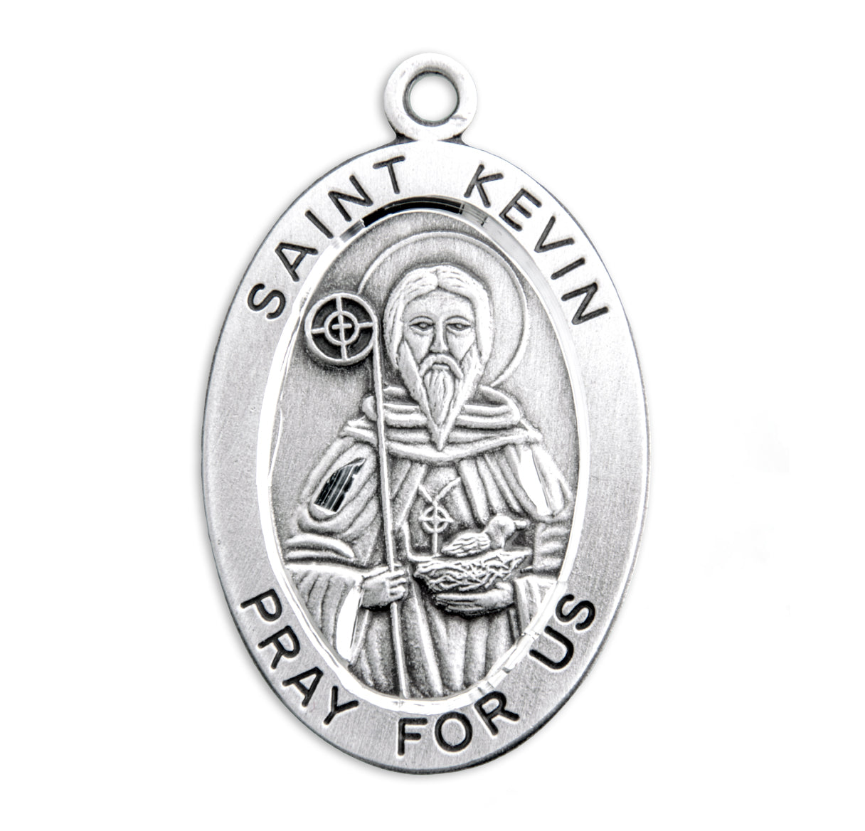 St. Kevin Sterling Silver Medal Necklace