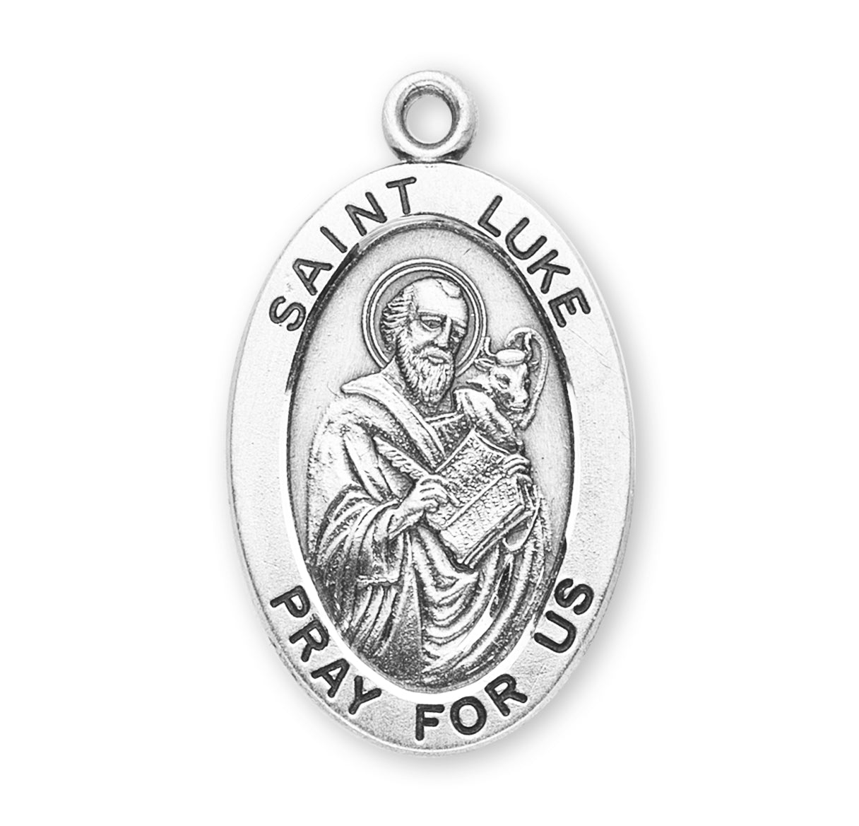 St. Luke Sterling Silver Medal Necklace