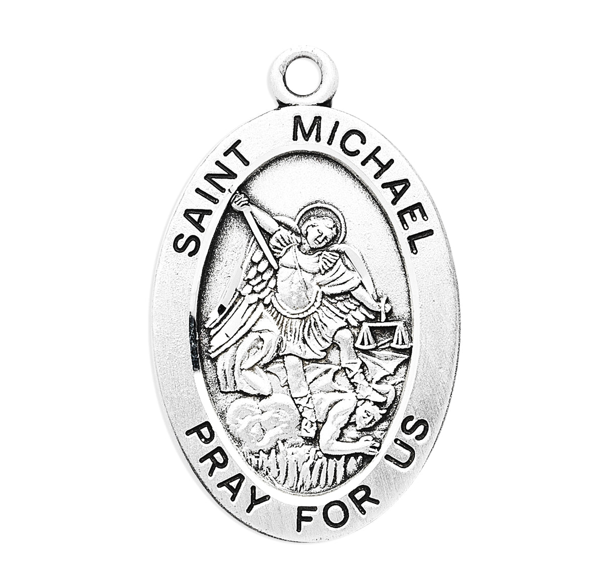 St. Michael Sterling Silver Medal Necklace