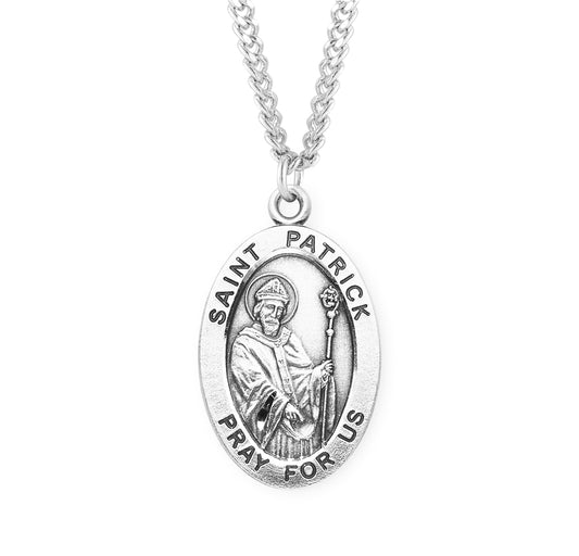 St. Patrick Sterling Silver Medal Necklace