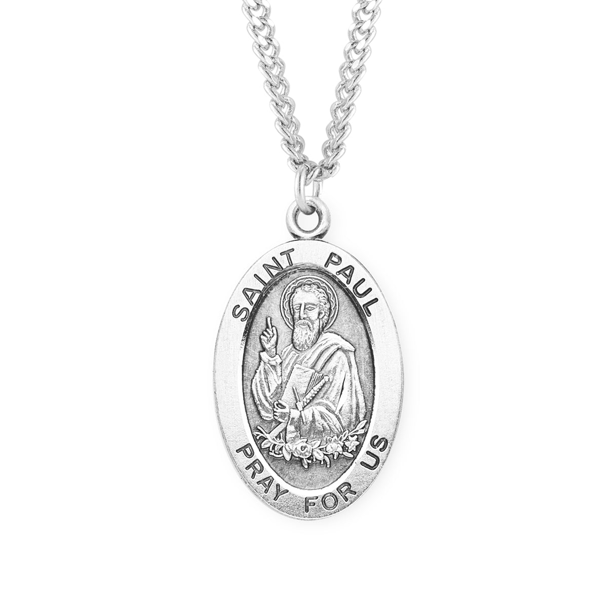 St. Paul Sterling Silver Medal Necklace
