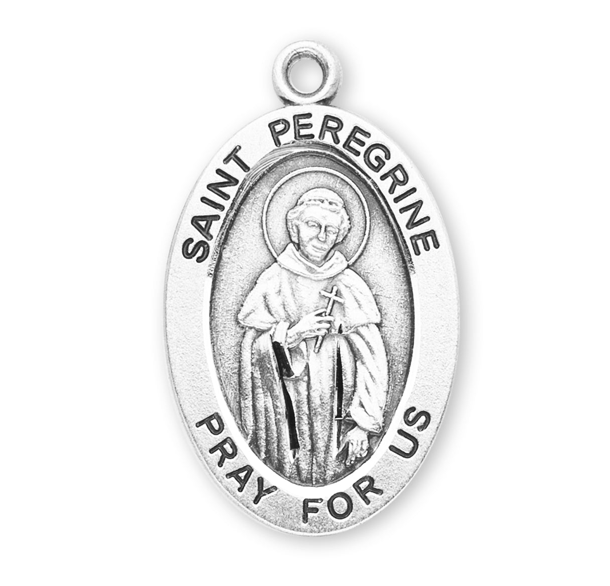 St. Peregrine Sterling Silver Medal Necklace