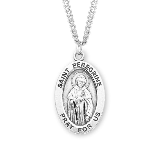 St. Peregrine Sterling Silver Medal Necklace