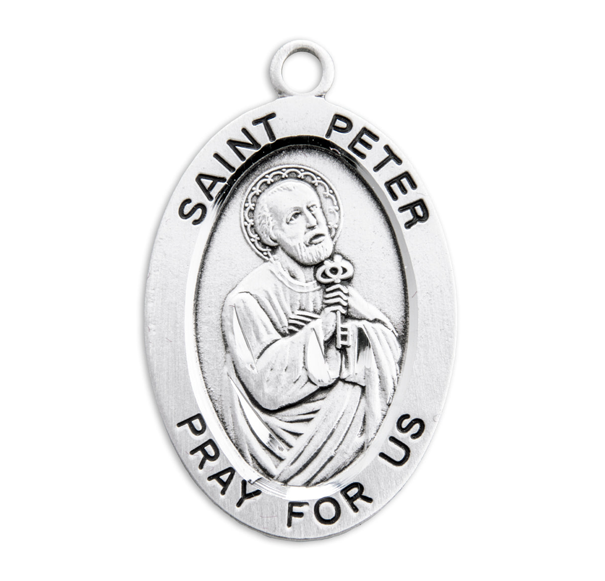 St. Peter Sterling Silver Medal Necklace