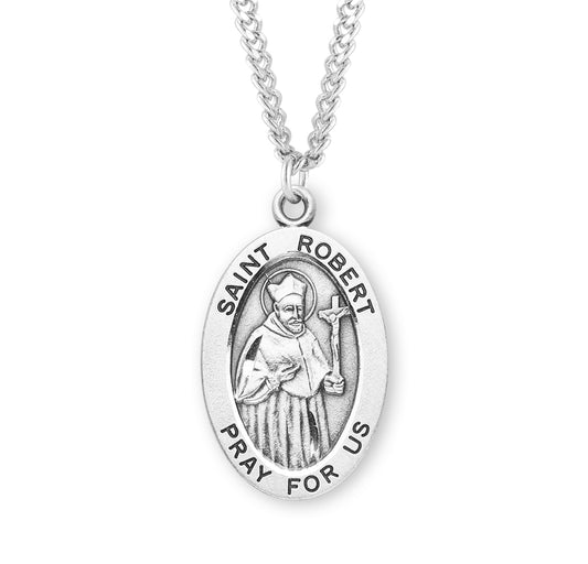 St. Robert Sterling Silver Medal Necklace