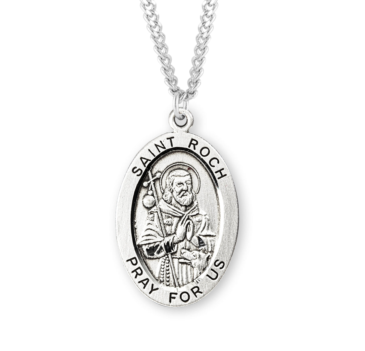 St. Roch Sterling Silver Medal Necklace