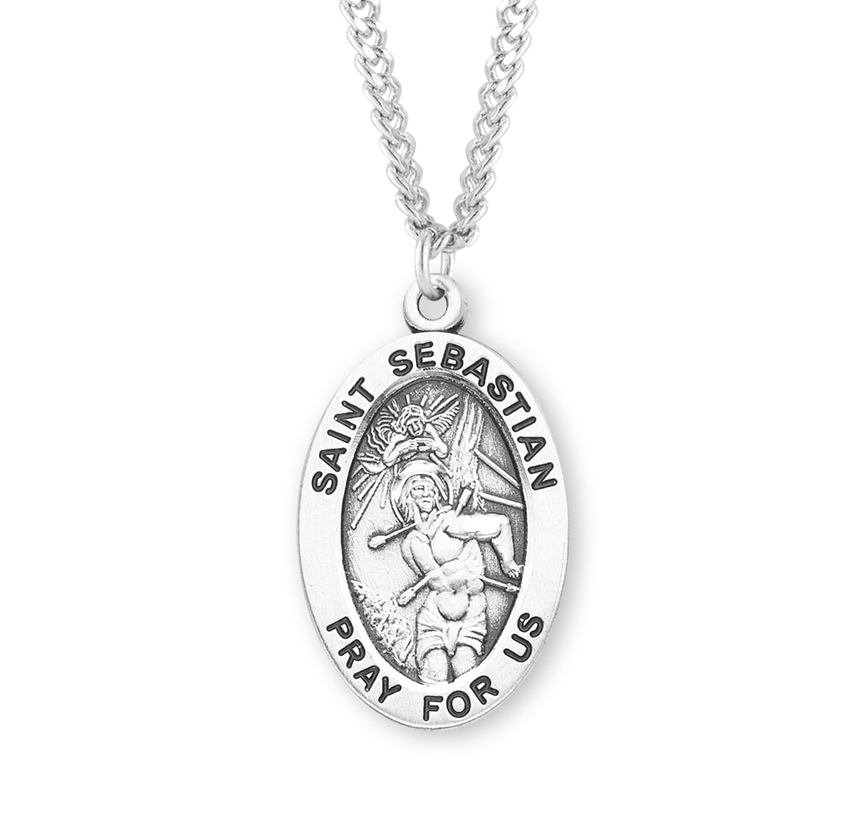 St. Sebastian Sterling Silver Medal Necklace