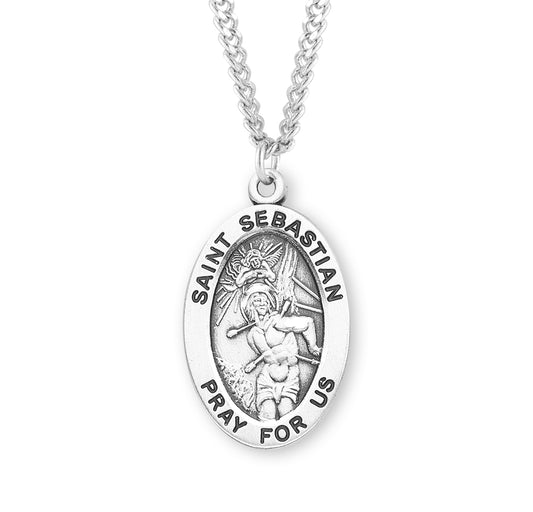 St. Sebastian Sterling Silver Medal Necklace