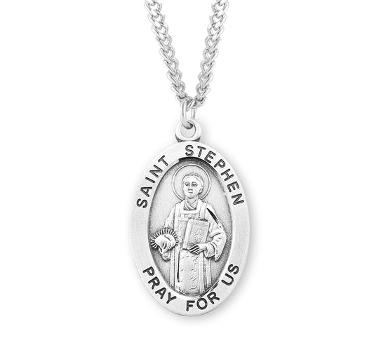 St. Stephen Sterling Silver Medal Necklace