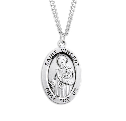 St. Vincent De Paul Sterling Silver Medal Necklace