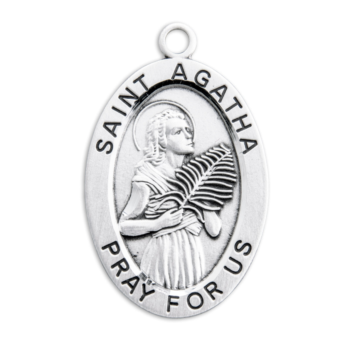 St. Agatha Sterling Silver Medal Necklace