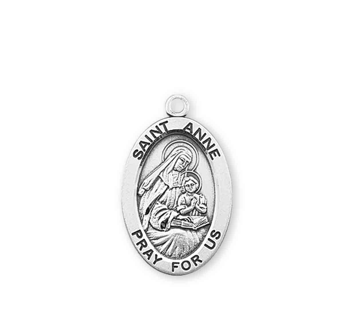 St. Anne Sterling Silver Medal Necklace