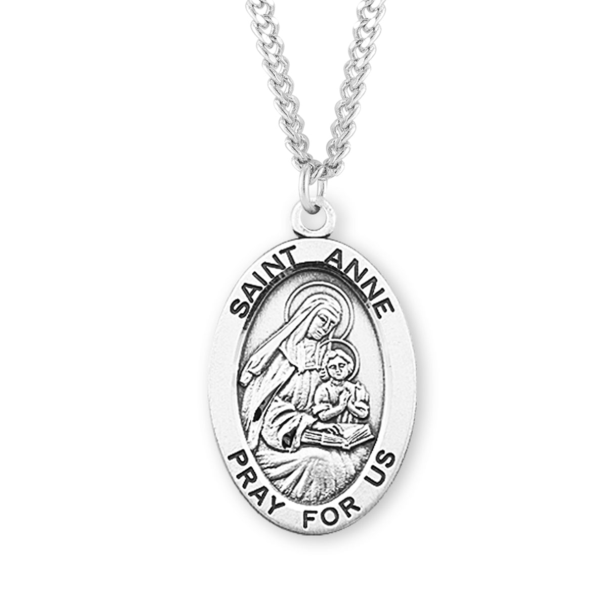 St. Anne Sterling Silver Medal Necklace