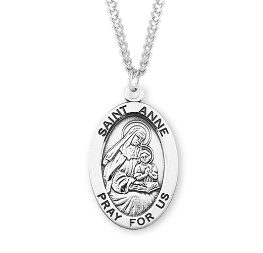 St. Anne Sterling Silver Medal Necklace