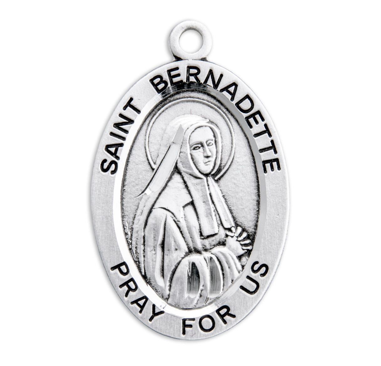 St. Bernadette Sterling Silver Medal Necklace