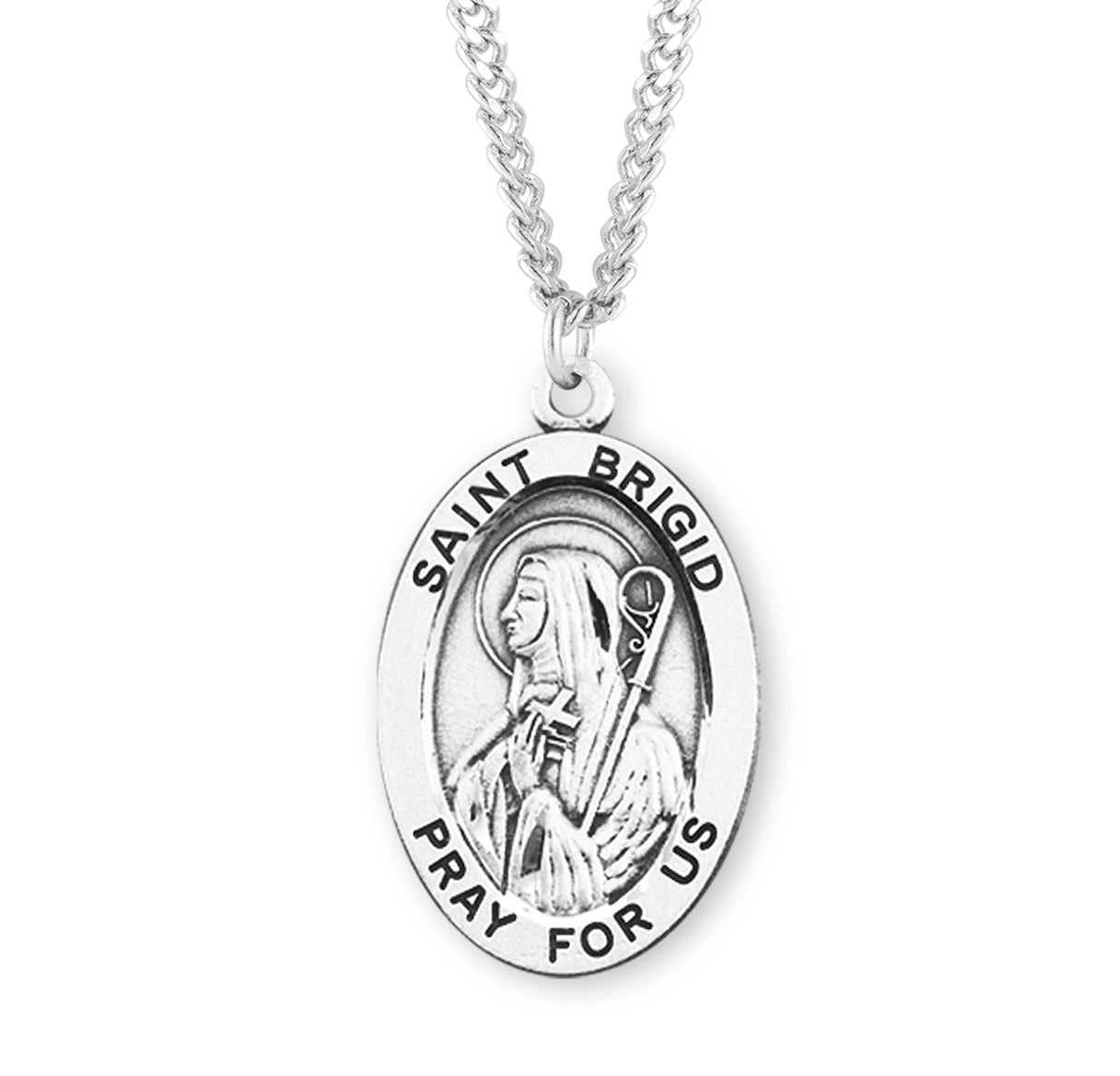 St. Brigid Sterling Silver Medal Necklace