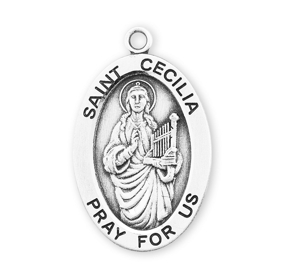 St. Cecilia Sterling Silver Medal Necklace