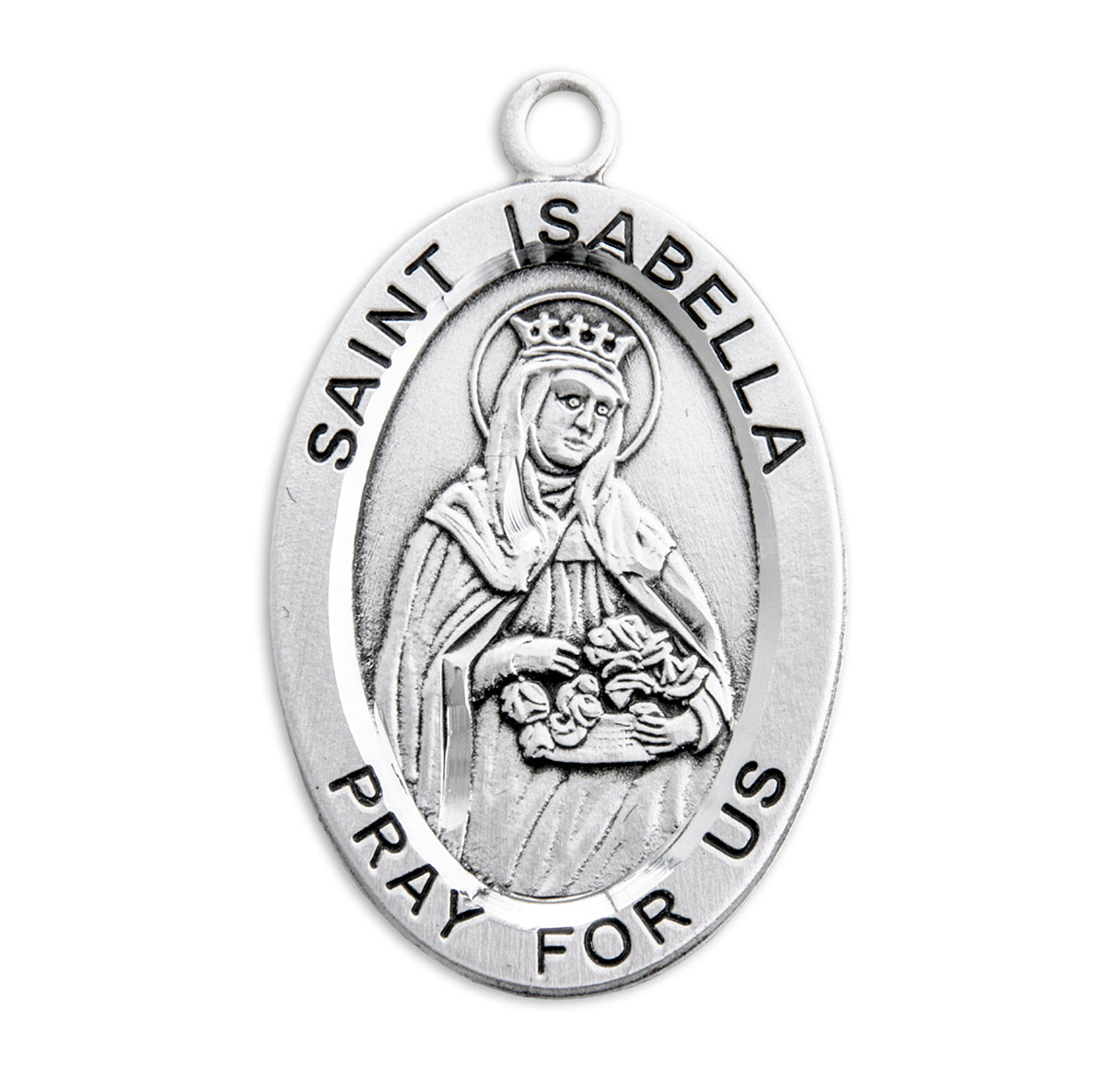 St. Isabella Sterling Silver Medal Necklace