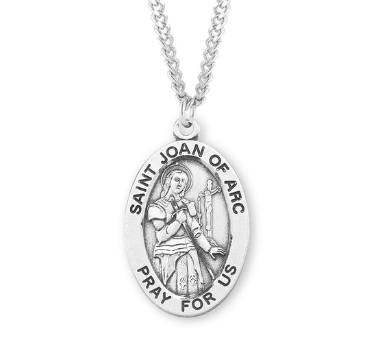 St. Joan Sterling Silver Medal Necklace