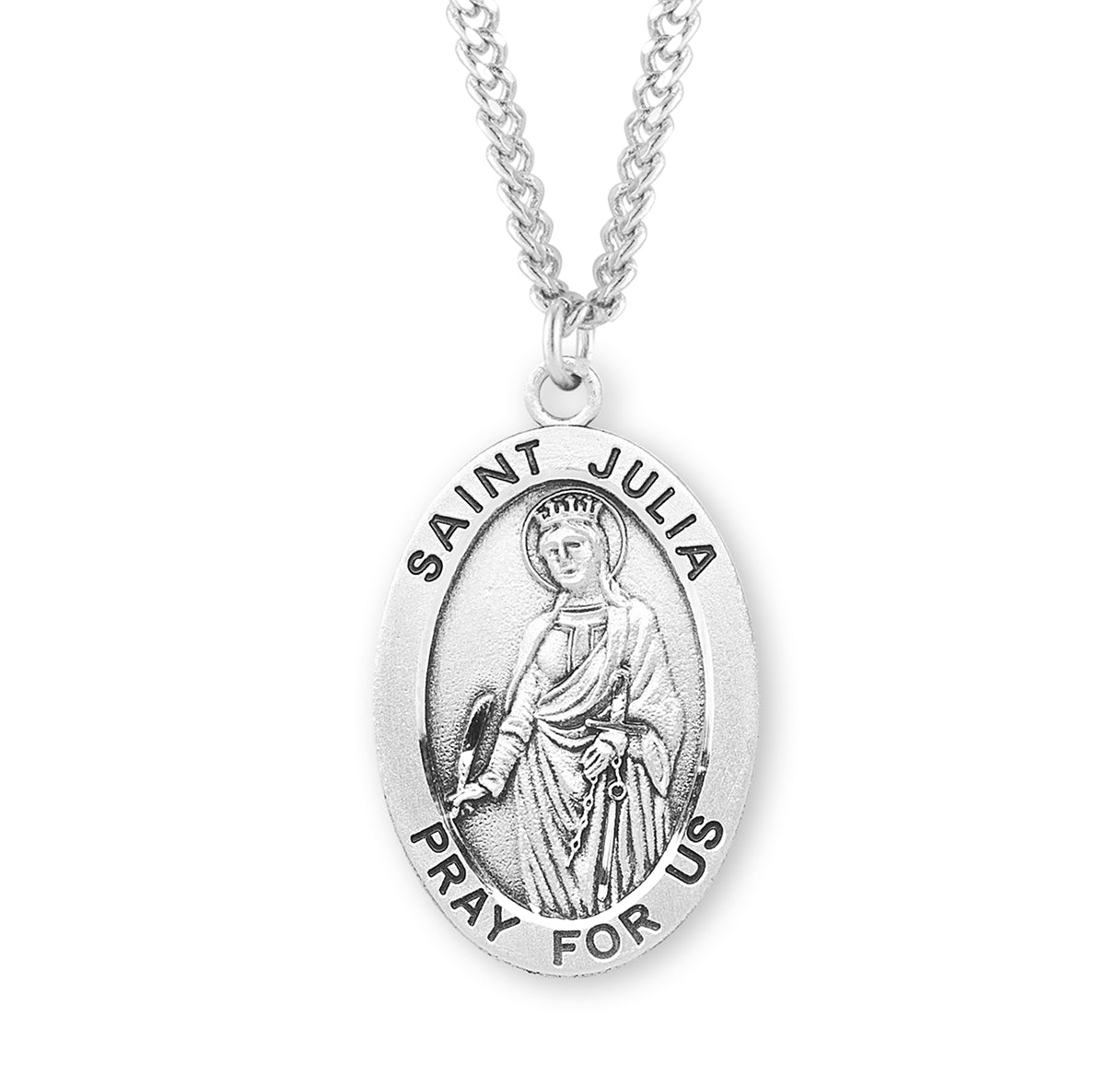 St. Julia Sterling Silver Medal Necklace