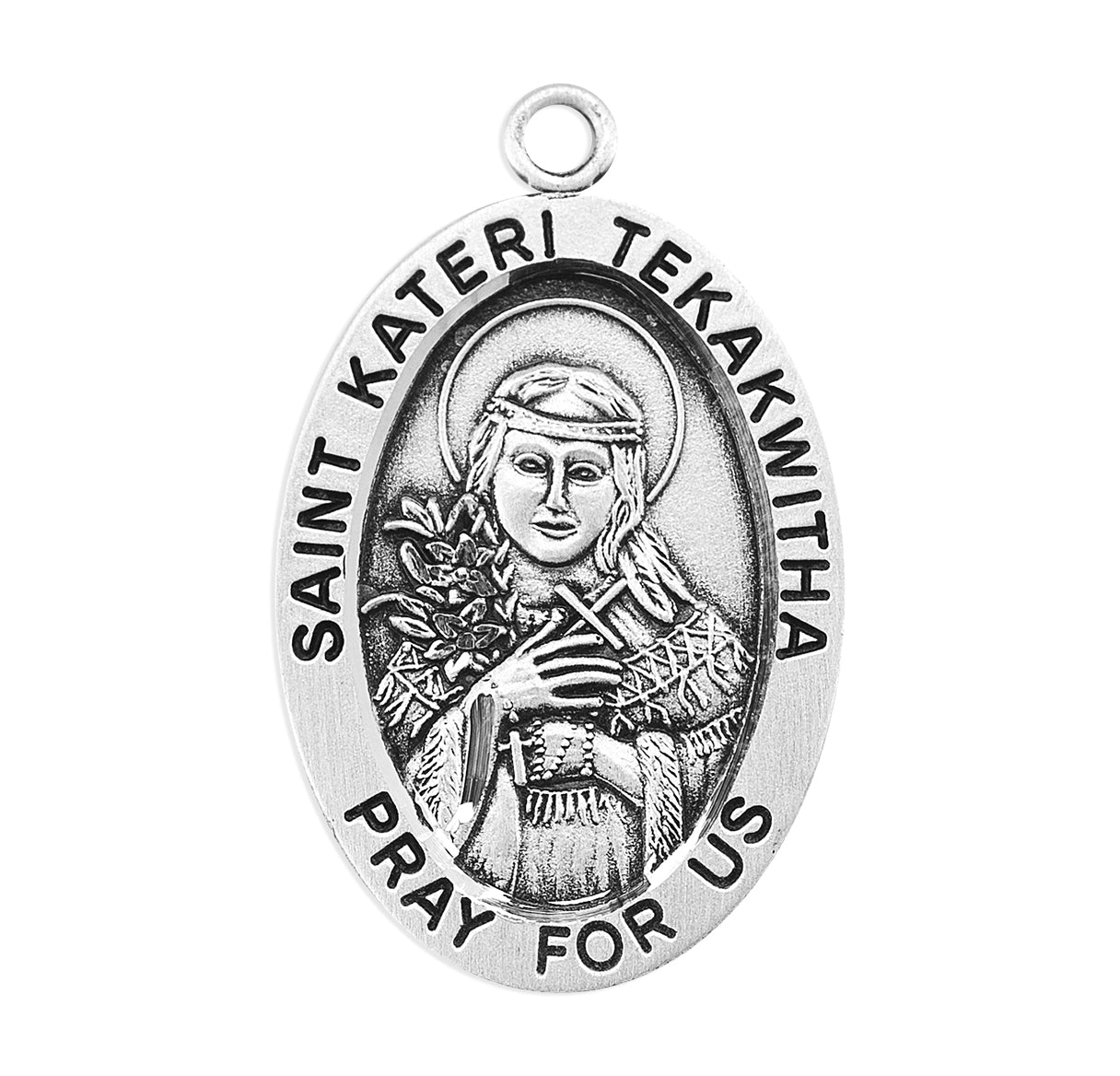 St. Kateri Tekwitha Sterling Silver Medal Necklace