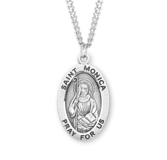 St. Monica Sterling Silver Medal Necklace