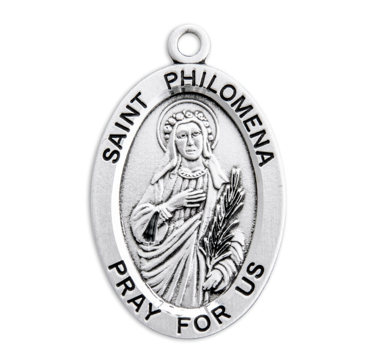 St. Philomena Sterling Silver Medal Necklace