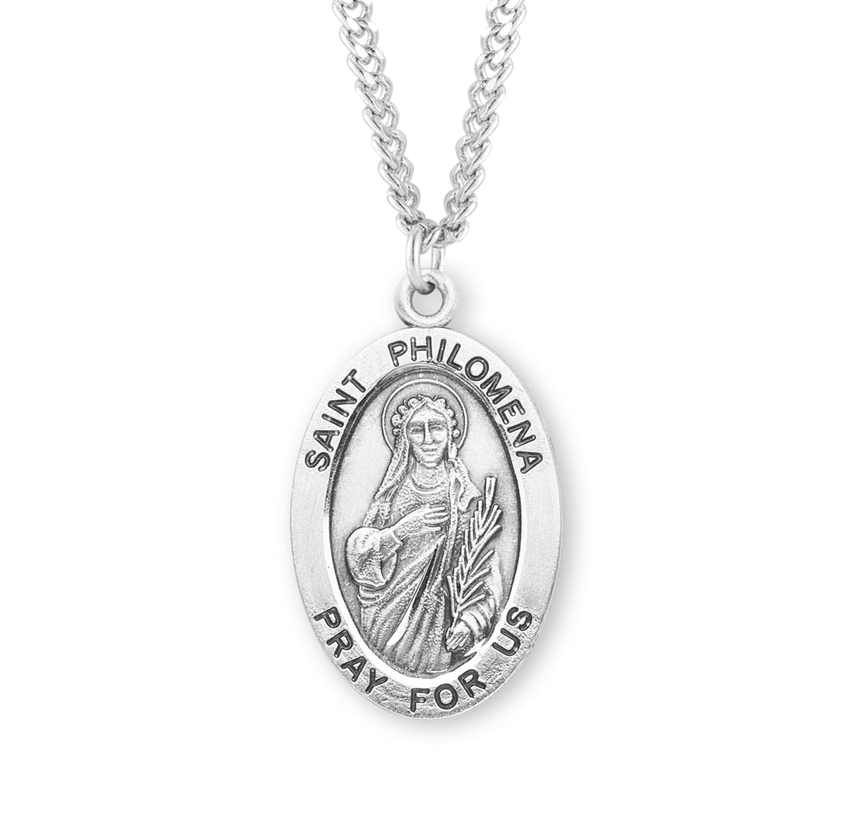 St. Philomena Sterling Silver Medal Necklace