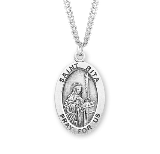 St. Rita Sterling Silver Medal Necklace