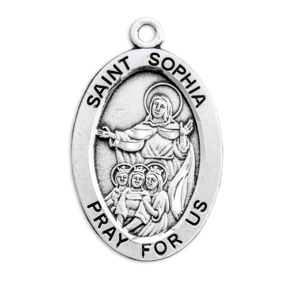 St. Sophia Sterling Silver Medal Necklace