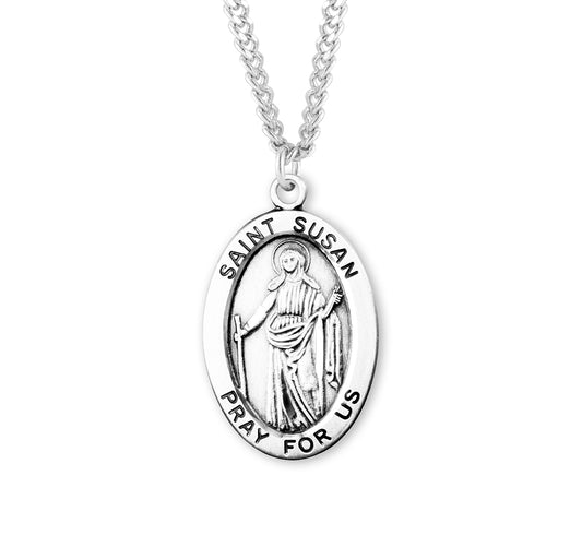 St. Susan Sterling Silver Medal Necklace