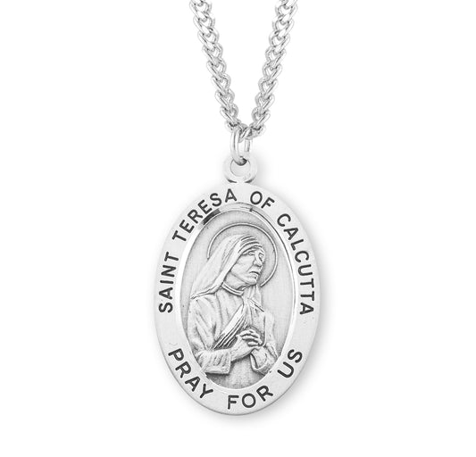 St. Teresa of Calcutta Sterling Silver Medal Necklace