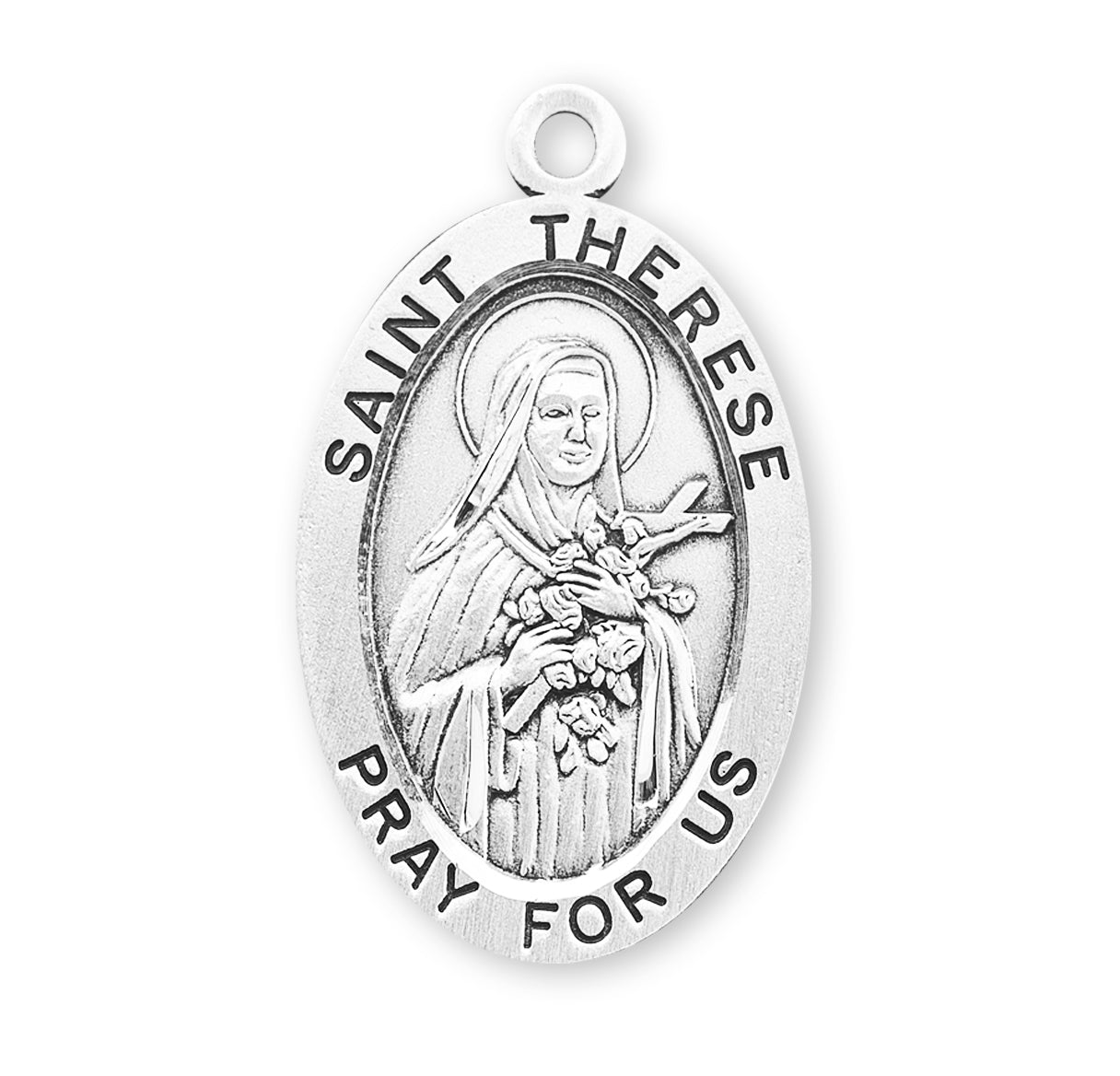 St. Therese of Lisieux Sterling Silver Medal Necklace