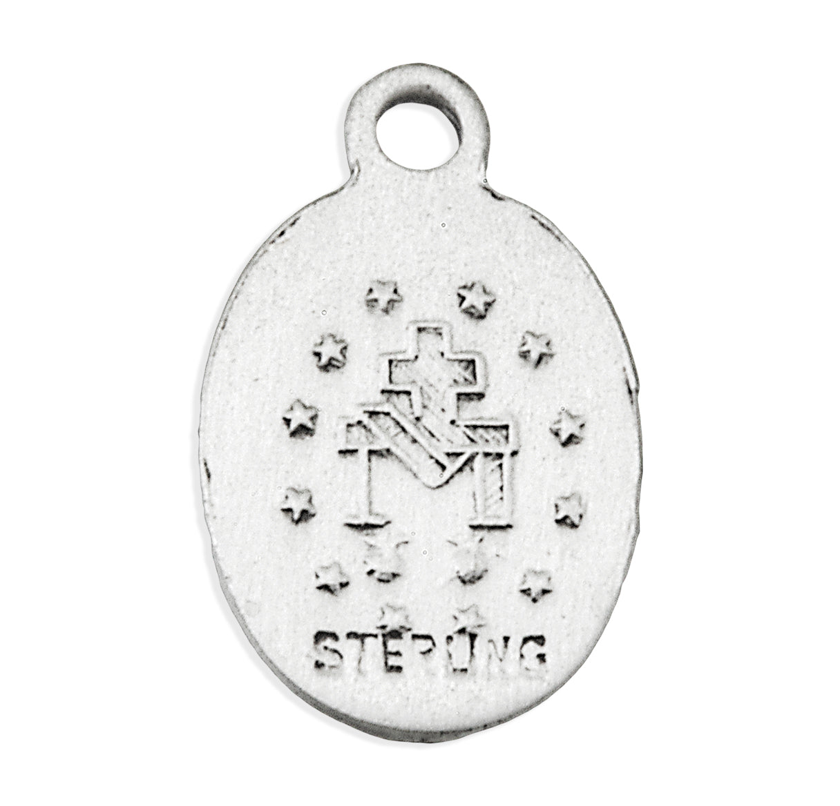 Sterling Silver Oval Miraculous Medal Necklace Pendant, Made in USA