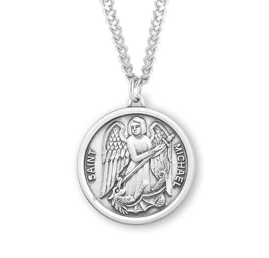 St. Michael Sterling Silver Medal Necklace