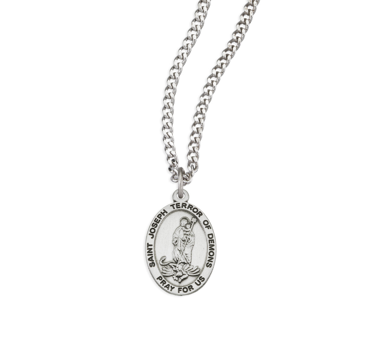 St. Joseph Sterling Silver Medal Necklace